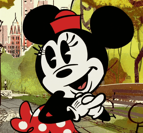 Minnie Mouse Batting Eyelashes in Mickey Mouse Shorts