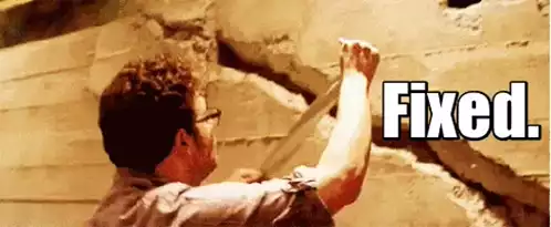 Fixed: Man Repairs Wall