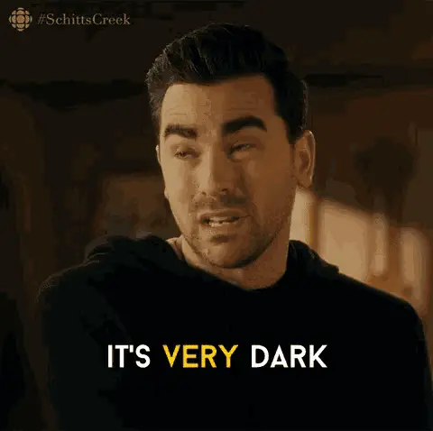 Schitt's Creek: 'It's Very Dark' – dark memes meme GIF free download no watermark 2026