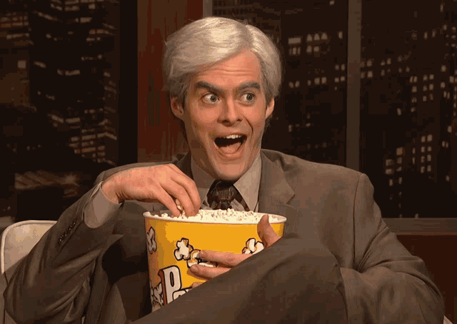 Bill Hader as Keith Morrison Eating Popcorn
