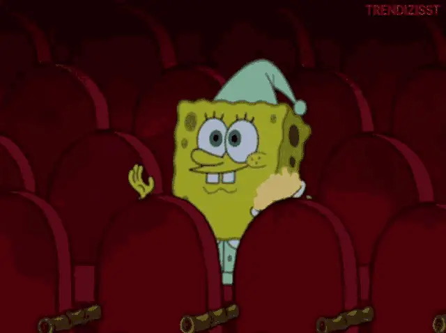 Spongebob Eating Popcorn in Cinema