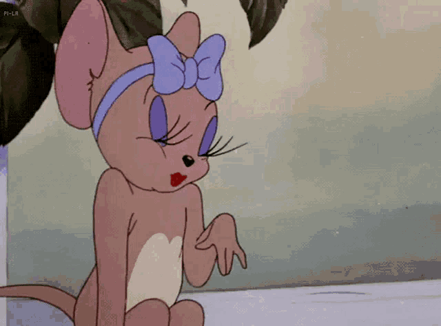 Cute Cartoon Mouse Blows a Kiss