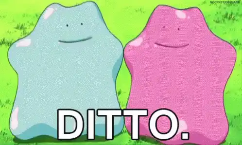 Two Ditto Pokemon with "DITTO." text