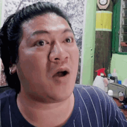 Man's Funny Surprised Face Reaction