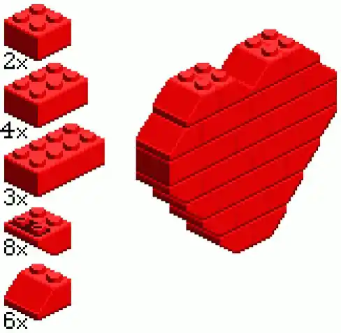 Lego Heart Build Tutorial (Pixel Art)