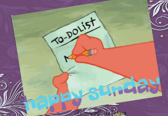Happy Sunday: Patrick Star's To-Do List