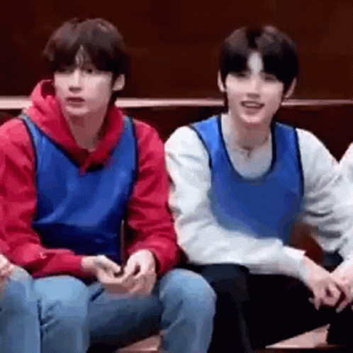 Sunghoon and TXT's Kai & Hueningkai Sitting Together