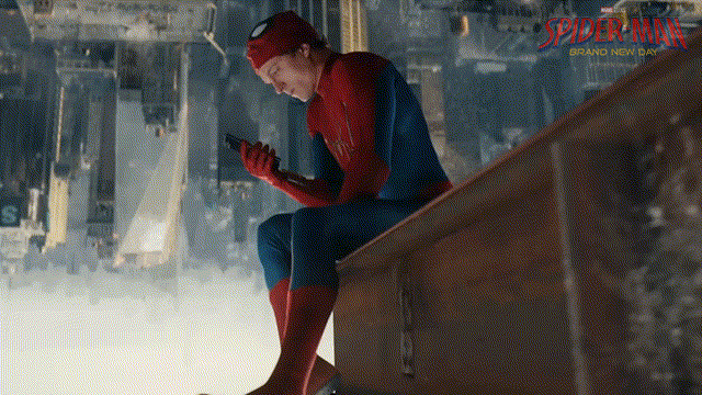 Spiderman Checks Phone