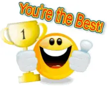 You're The Best! Smiley Face Trophy – best memes meme GIF free download no watermark 2026