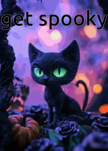 Get Spooky: Animated Black Cat for Halloween