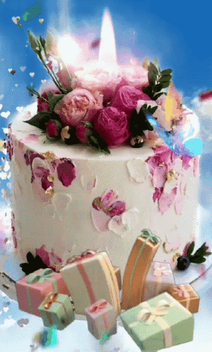 Pastel de Cumpleaños de Unicornio con Regalos