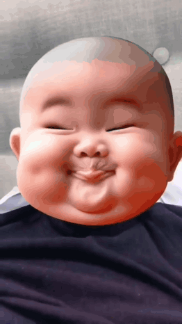 Adorable Chinese Monk Kid's Funny Face