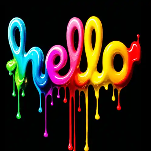 Colorful Dripping 'Hello' Art