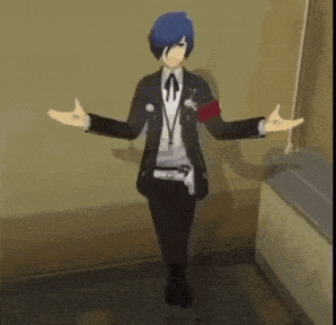 Makoto Yuki Persona 3 Posing & Sitting