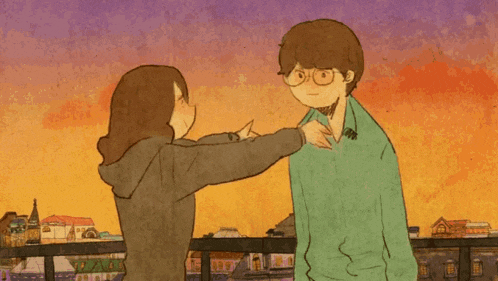 Comforting Hug Between Animated Couple