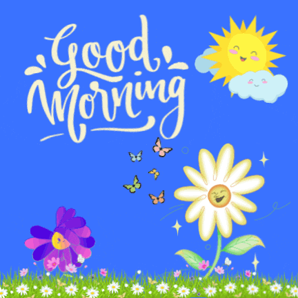 Good Morning: Flowers, Sun, and Butterflies