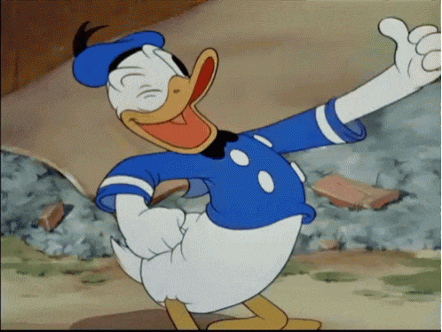 Donald Duck Flexing Muscles
