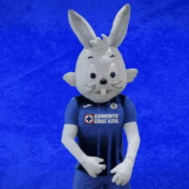 Cruz Azul Rabbit Mascot Flexing