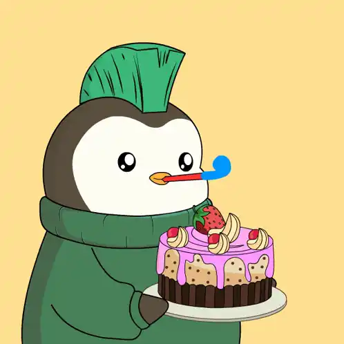 Pudgy Penguin Birthday Cake Celebration