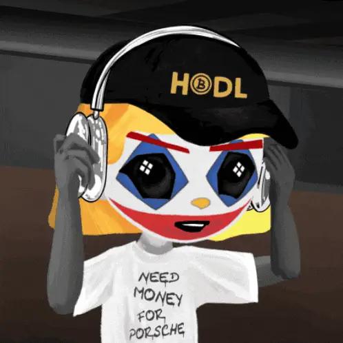 Crypto Clown Grooving with HODL Hat