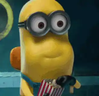 Minion Laughing with Popcorn