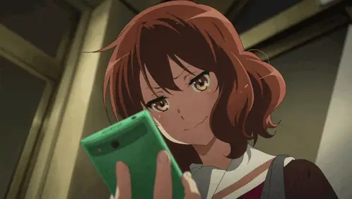 Kumiko Oumae Annoyed with Smartphone