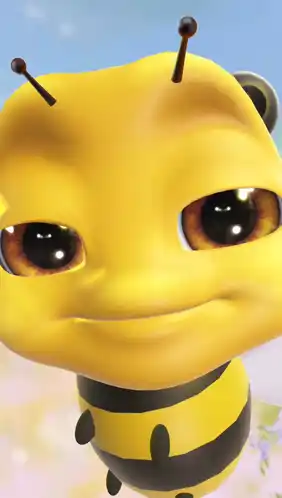 Cute Animated Bee Close-Up