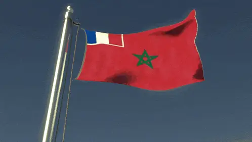 French Morocco Flag Waving