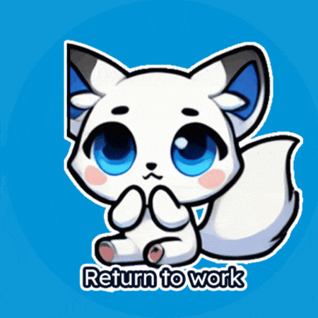 Kawaii Kitsune Fox: Return to Work Sticker