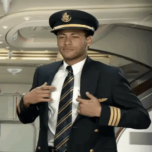 Neymar Jr. as a Pilot in Emirates Uniform