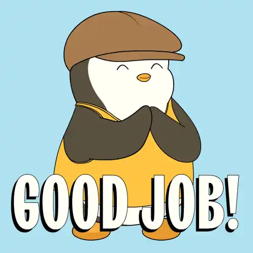 Pudgy Penguin Says 'Good Job!'