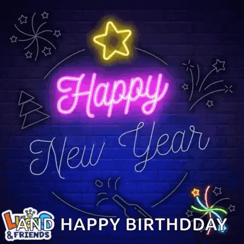 Happy New Year Neon Sign Animation 2024 – new memes meme GIF free download no watermark 2026