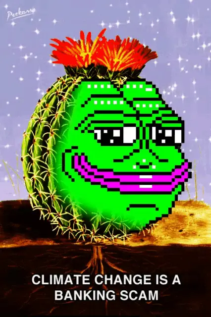 Pepe Cactus Meme: Climate Change Scam