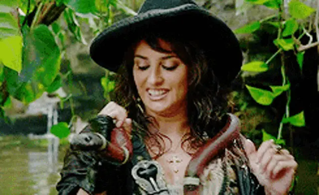 Penelope Cruz with a Snake