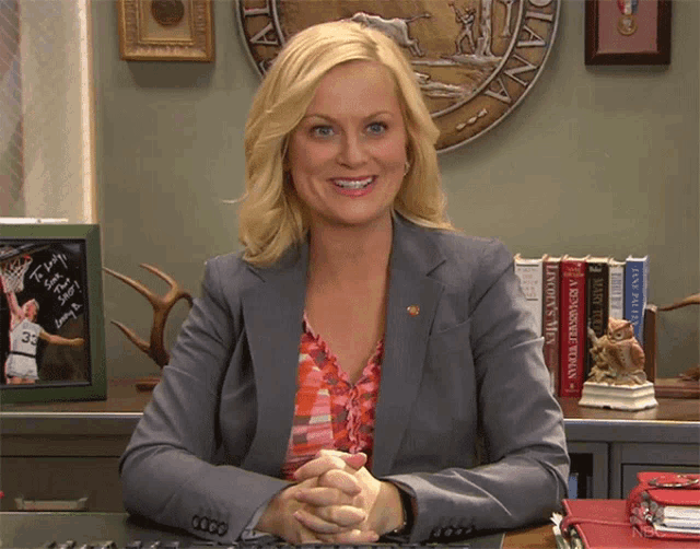 Amy Poehler as Leslie Knope: Excited Grin