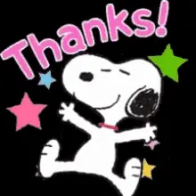 Snoopy Popups Thanks