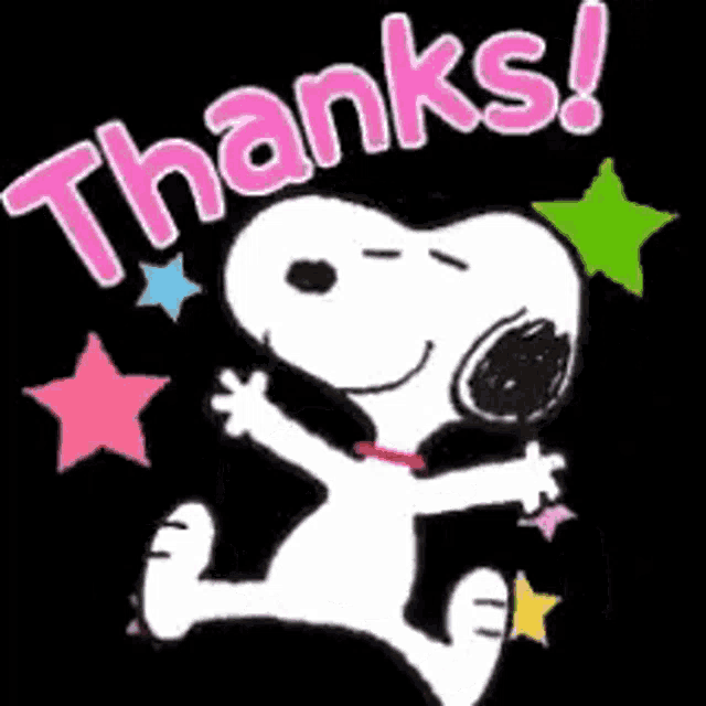 Snoopy Popups Thanks