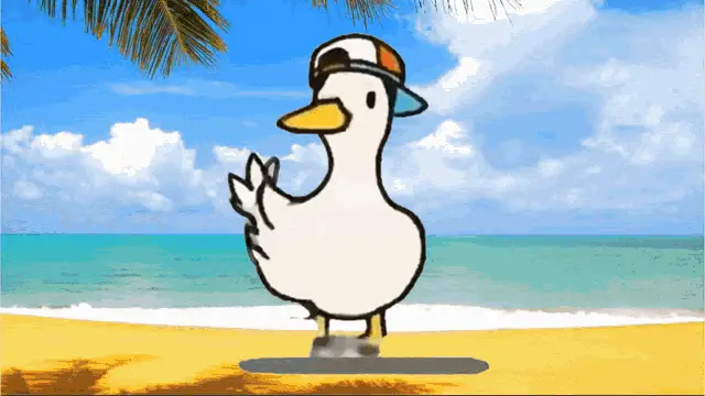 Happyduc Duck Dancing on the Beach