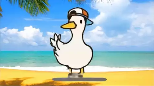 Happyduc Duck Dancing on the Beach