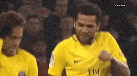 Neymar and Dani Alves Celebrate Goal
