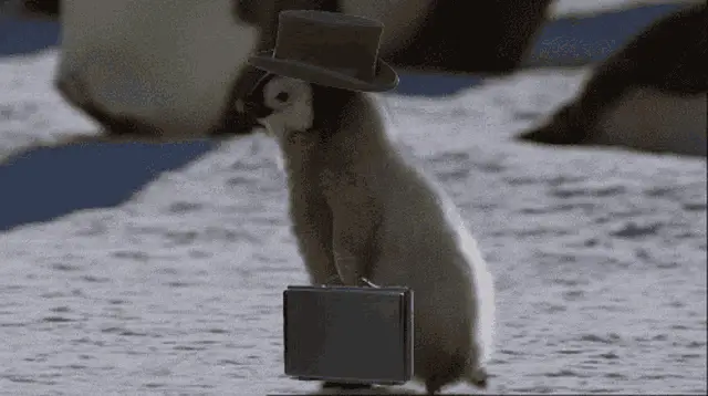 Gotta Go Penguin with Top Hat