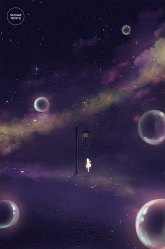 Stargazing Night Sky with Bubbles