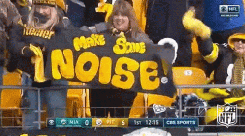 Pittsburgh Steelers Fan Makes Some Noise – free GIF download | meme platform | memes GIF