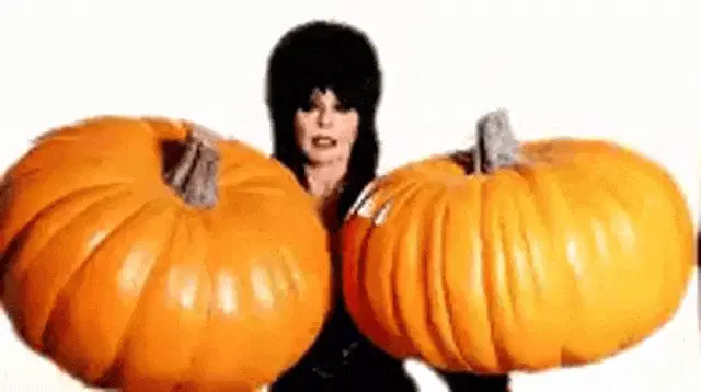 Elvira Kisses Pumpkins