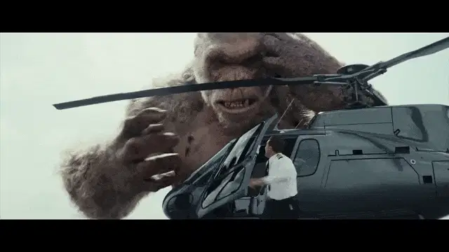 George's Roof Fight with Giant Crocodile and Wolf - Rampage (2018)