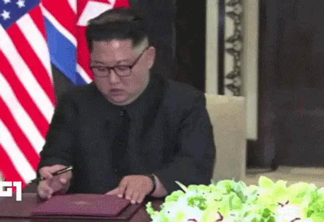 Kim Jong Un Signing Document (Cazzariland)