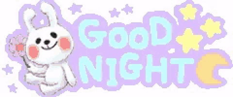 Cute Bunny Says Good Night