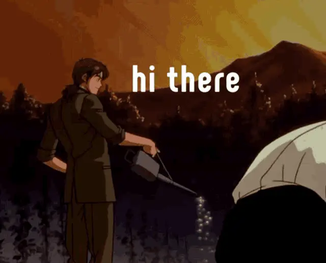 Evangelion Kaji Watering Plant: Hi There Meme