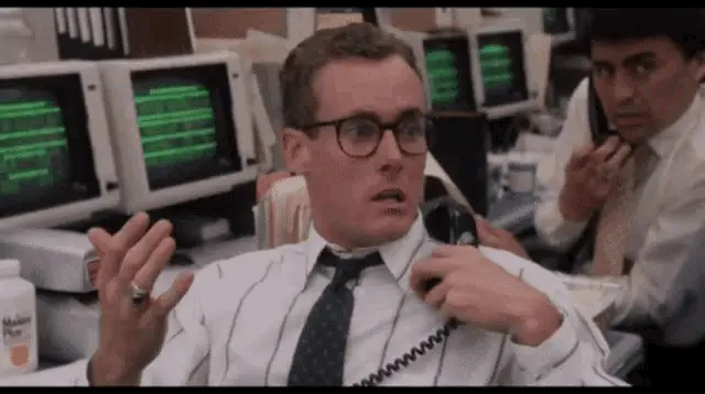 Charlie Sheen in Wall Street Office