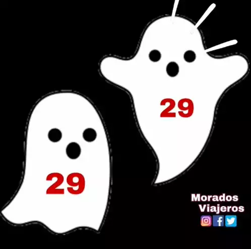 Morados Viajeros: Two Ghosts with Number 29